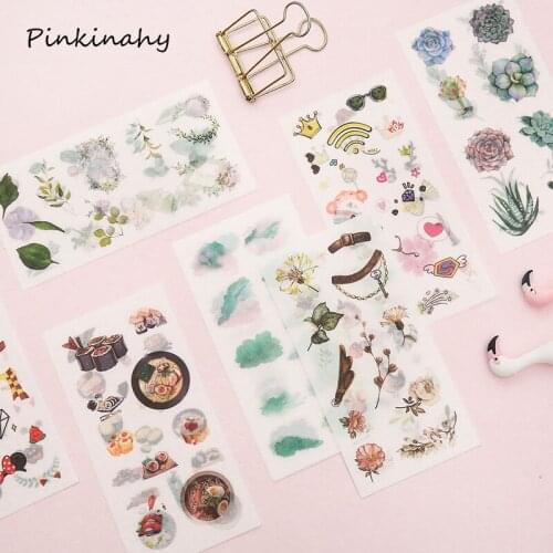 Cute Animals Flowers Food Theme Stickers Pack Posted It Kawaii Planner Scrapbooking Stickers Stationery Escolar School Supplies