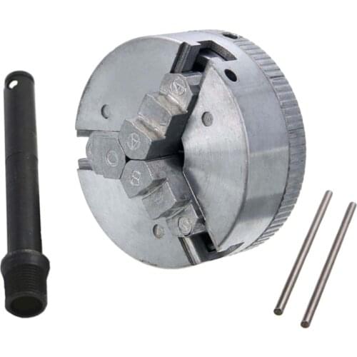 Mini 3 Jaw Lathe Chuck, Z011 3 Jaw Woodworking Hand Chuck W/ 2 Chuck Key