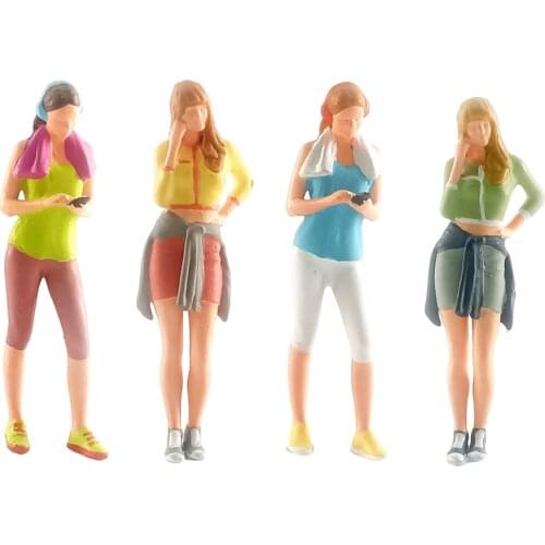 1/64 People Figure Fitness Sports Woman Scene Model Railway Toy S Gauge