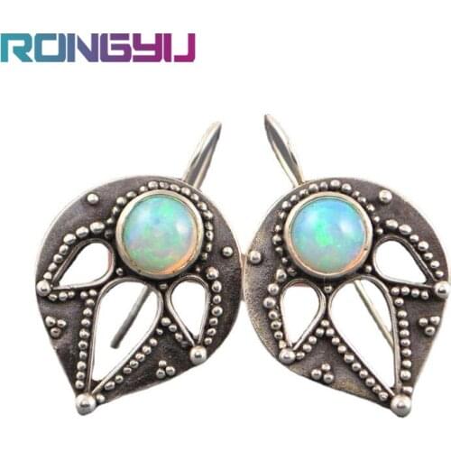 Fashion Bohemia Drop Earrings Hollow Oxidized Antique Silver Tree Leaves Earrings For Women Jewelry Boho Vintage Aobao Earrings