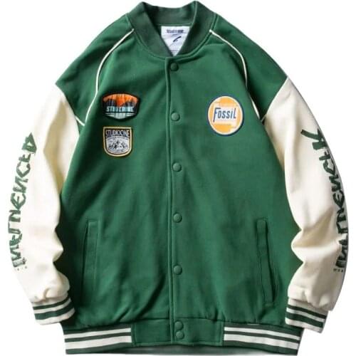 Spring&Autumn&Winter Fad New Embroid Baseball Jacket OVERSIZE Womens Coat Mens Varsity Jacket Unisex Boyfriend Style Couple