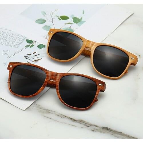 2021 Wholesale PC Wooden Plastic Frame Unisex Custom Logo Brand Designer Sunglass