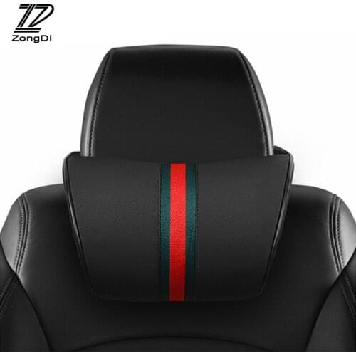 ZD 1pcs Car Styling neck pillow Leather Memory pillow for VW polo passat b5 b6 Mazda 3 6 cx-5 Toyota corolla Ford focus 2 3