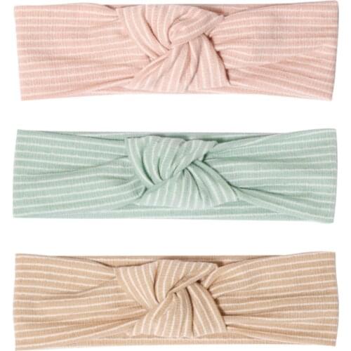 10pcs/Lot Cotton Fabric Knotted Bow Headbands Striped Twisted Bow Turban Kids Headware Newborn Hair Accessories