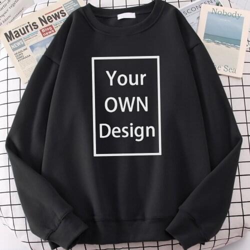 Your Own Design DIY Logo Print Pullover Casual Fleece Male Sweatshirts Hip Hop Loose Funny Hoodie Harajuku Fashion Men Hoodies