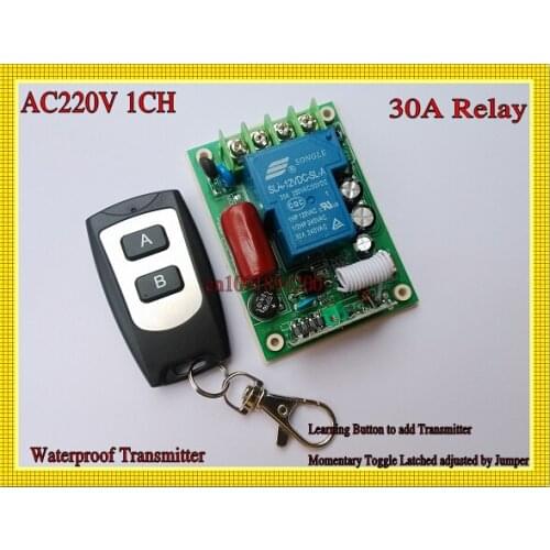 220V 30A Relay 3000W Wireless Remote Control Switch Receiver Transmitter315/433Remote Control lighting/Lamp LED water pump Motor