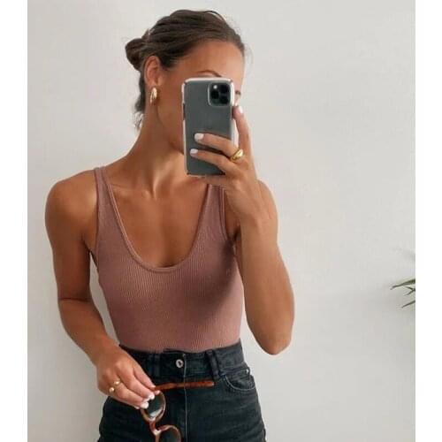 Sexy sleeveless knitted bodysuits overalls women autumn winter green strap basic one piece bodysuit jumper autumn winter 2020