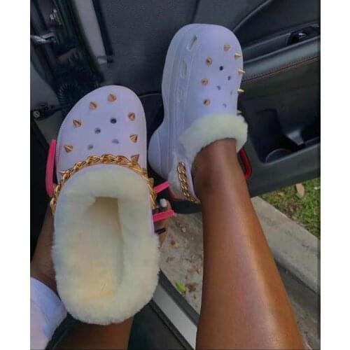 New Comfortable Summer Beach Ladies Winter Slippers Slides Footwear Outdoor Wedges Platform Fur Slippers Garden Fluffy Shoes