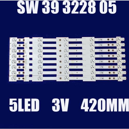 9 PCS/lot 39" LED strip SW 39 3228 05 REV1.1 120814 5 LEDS(1 LED 3V) 420mm