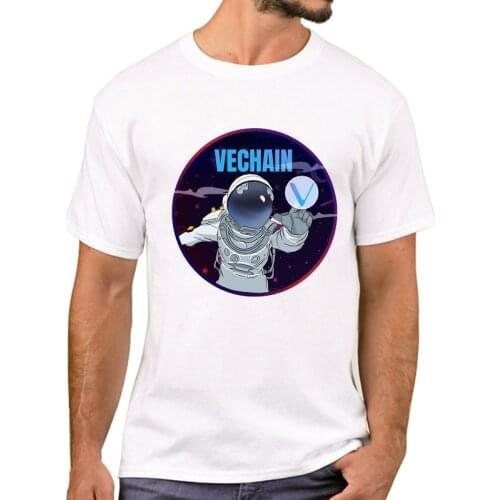 TEEHUB VeChain Crypto Astronaut Men Fashion T-Shirt Short Sleeve Tshirts Cardano Coin ADA Printed T Shirts Funny Tee