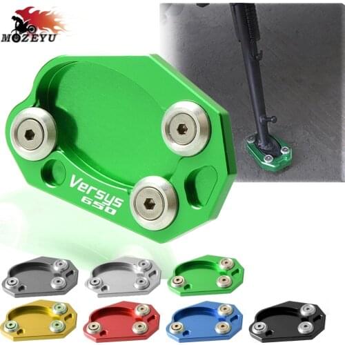Versys 650 Motorcycle Enlarge Plate CNC Kickstand Side Stand Enlarger Extension Pad Hold For Kawasaki Versys650 2007 2008 2009