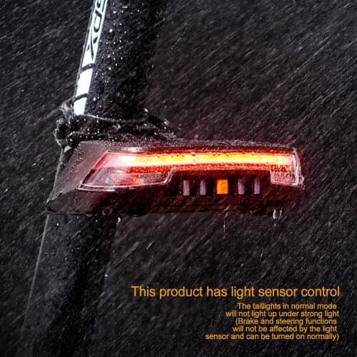 Bike Tail Light With Turn Signals Remote Rear Brake Light Wireless Remote Control USB Rechargeable Safety Warning Cycling