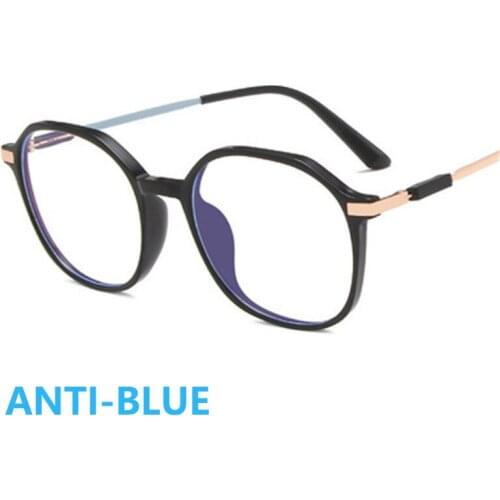 Vintage Anti Blue light Glasses Frame Round Lens Myopia Optical Mirror Simple Metal Women Men Transparent Eyewear Frames