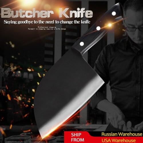 XYj Handmade Forged Chef Butcher Knife 6.5'' Chopping Knives Sharpening Stone Knife Sheath Survival Outdoor Hiking Hunting Knife