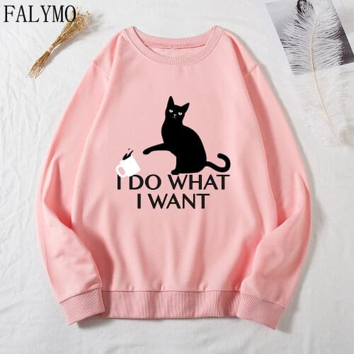 Women Cat Shirt Sweatshirts Spring Autumn Women Long Sleeve Graphic Sweatshirt Pullover Tops Shirts Funny Naughty Cats