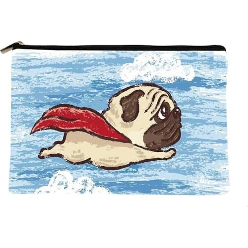 Women lovely Flying Pug Printed Make up bag Fashion Women Cosmetics Organizer Bag for Travel Colorful Storage Bag for Lady Bag