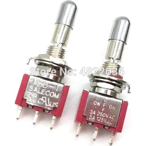 1pc SH T8013-LKBQ Locking Lever 3Pin 3Position ON-OFF-ON SPDT Mini Toggle Switch Self Locking