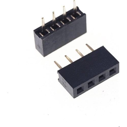100pcs 1x4 P 4 Pin 2.0 mm PCB Female Header Pin Headers Single row Straight Through Hole Insulator height 4.30mm Rohs Reach