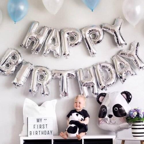 13Pcs Happy Birthday Balloons Foil Letter Balloon Birthday Party Decorations Kids Adult Birthday Balloons Alphabet Balloons set