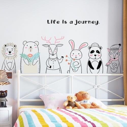 3D Stero Cartoon Wall Stickers Modern Child Bedroom Decor Wallpaper Nursery Art Kids Room Decoration Animal Sticker Home Mural