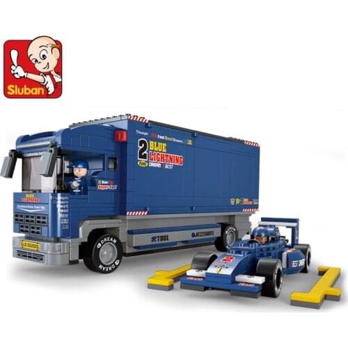 641Pcs City Truck Blu Ray F1 Racing Car Model Building Blocks Sets Bricks Brinquedos Educational Toys for Children