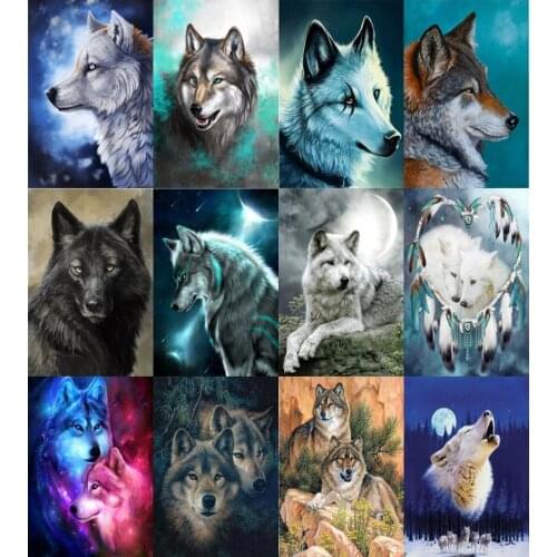 5D DIY Diamond Painting Wolf Diamond Embroidery Mosaic Cross Stitch Square Drill Diamond Painting Full Drill Decoration Painting