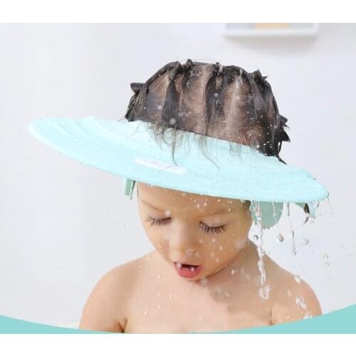 Baby Shower Cap Kids Wash Hair Soft Ear Eye Protection Adjustable Bathing Shampoo Hat Child Boy Girls Outdoor Sun-protective Cap