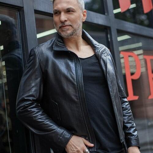 Basic Black Bomber Leather Jacket