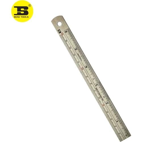BOSI 15cm/6 inch imperial metric combinated stainless scale steel ruler measuring tool