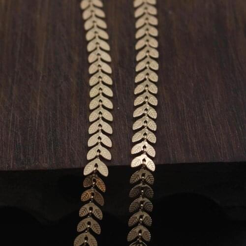 6M Brass Metal Tree Leaf Whale Tail FishTail Link Chains Charms Mermaid Tail Chains DIY for Women Necklace Ankel Bracelet Making