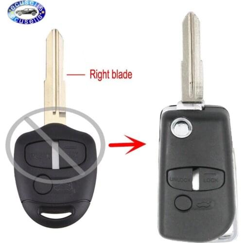 NEW Style Replacement Case 3 Buttons Flip Remote Car Key Shell Fob for Mitsubishi Outlander Right Blade