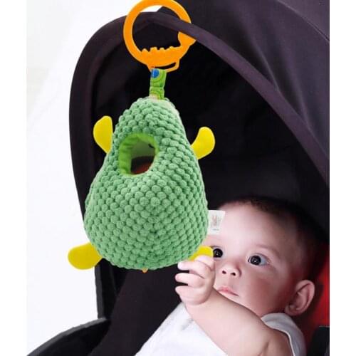 Baby Education Toys Caterpillars Eat Fruit Avocado Toys Bed Hanging Babys Comfort Toy Ringing Bed Bell For Infant Bebe Toy Gift