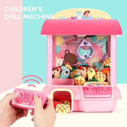 Kids Coin Operated Play Game Mini Claw Hanging Doll Machine Electronic Catch Toy Crane Machines Children Xmas Birthday Gifts