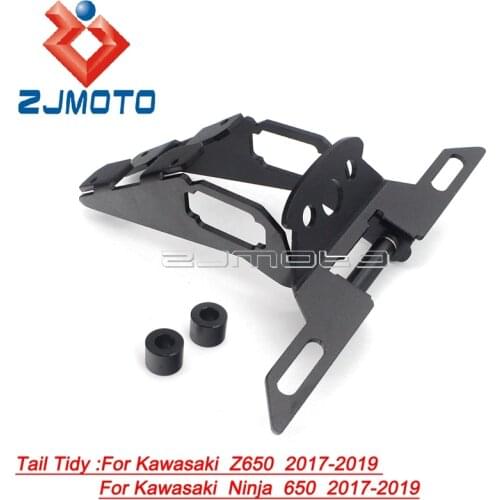 For Kawasaki Z650 Ninja 650 2017 18 2019 CNC Motorcycle Accessories Rear License Plate Holder Bracke Tail Tidy Khvost opryatnyy