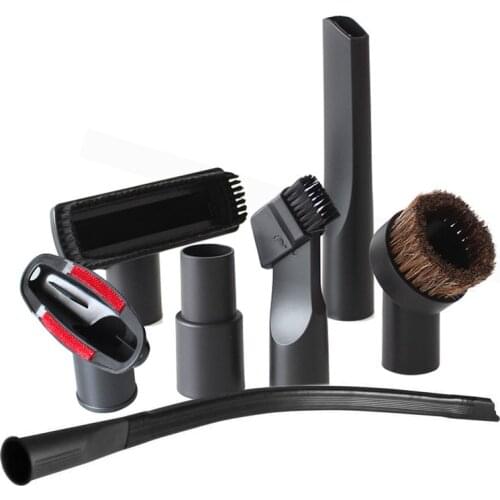 For 32mm 35mm Vacuum Hoover Cleaner Dusting Brush Crevice Nozzle Stair Tool Kit PP Hair Brush Horse Hair Round Brushes Adapter