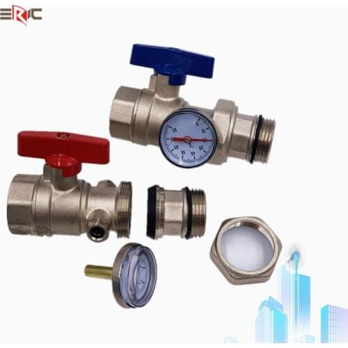 Under Floor Heating Manifold Valve Silver Electroplating Straight Ball Valve One Inch Hot Melt Joint Inner And Outer Wire