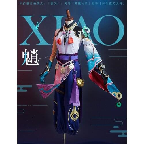 Genshin Impact Xiao Cosplay Costume Kimono Uniform for Halloween Christmas Party Masquerade Anime Shows Halloween outfit