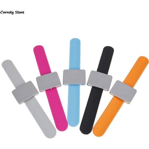 Wrist Band Magnetic Plate For Salon Hairstyling Clip Clamp Holder 5 Colors Adjustable Magnetic Bobby Pin Bracelet Self Adhesive