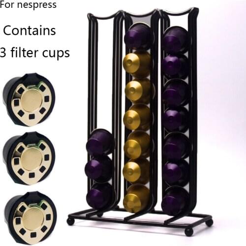 Metal Coffee Pods Holder 42 Cups Plating Stand Coffee Capsule Storage Rack Stand Storage Shelves For Nespresso Capsule cup set
