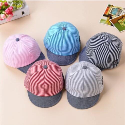 Fashion Baby Boys Girls Hats Stripe Soft Baseball Cap Baby Summer Hats Newborn Baby Boy Caps Accessories