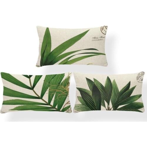 Plant Cushion Cover Holiday Cover Pillow Leaves Farmhouse Presents Dakimakura Stamp Rectangle Cotton Blend Sublimation Material