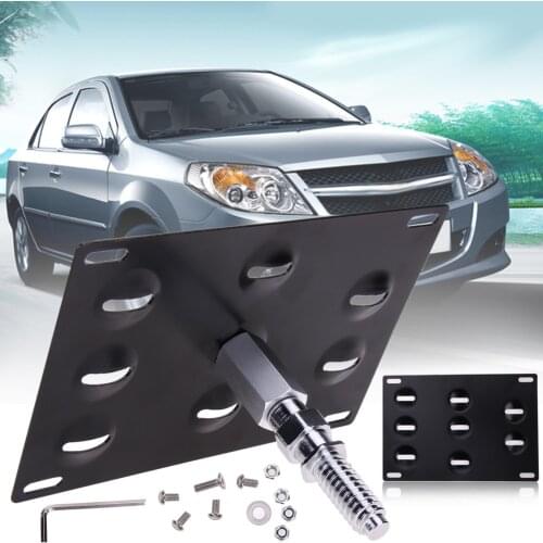 Front Bumper Tow Hook License Plate Mounting Bracket Holder Aluminum Adjustable Car License Plate For BMW 1 3 X5