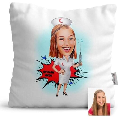 Personalized Nurse Cartoon Satin Pillow-1