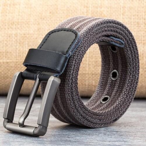 TJ-Tianjun Hot Quality Canvas Belt Mens Outdoor Leisure Nylon Plastic Buckle Canvas Belt Woven Pants 9 Color Optional Belt