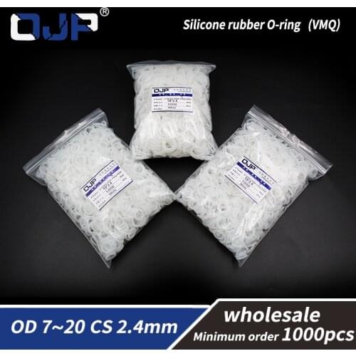 CS2.4mm Thickness 1000PCS/lot Silicon wholesale O-ring Silicone/VMQ OD7/8/9/10/11/12/13/14/15/16/17/18/19/20 O Ring Seal Rubber