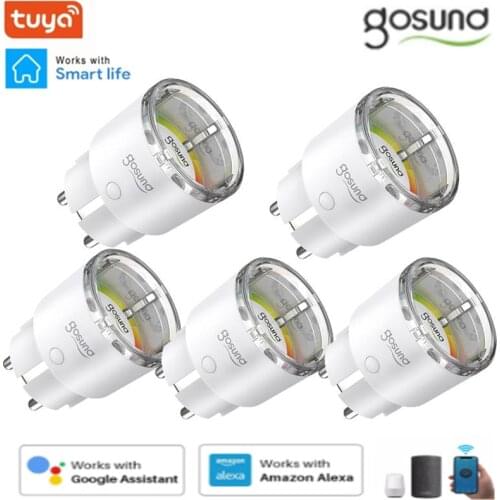 Gosund 15A 220V EU Smart Wifi Power Plug Tuya/SmartLife App Smart Home Wifi Wireless Socket Outlet Works with Alexa Google Home