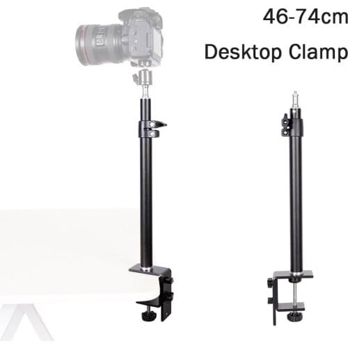 Universal Desktop Clamp Mount Adjustable Extension Stand Table Desk Clip 1/4' Screw Bracket Holder for Camera LED Fill Light