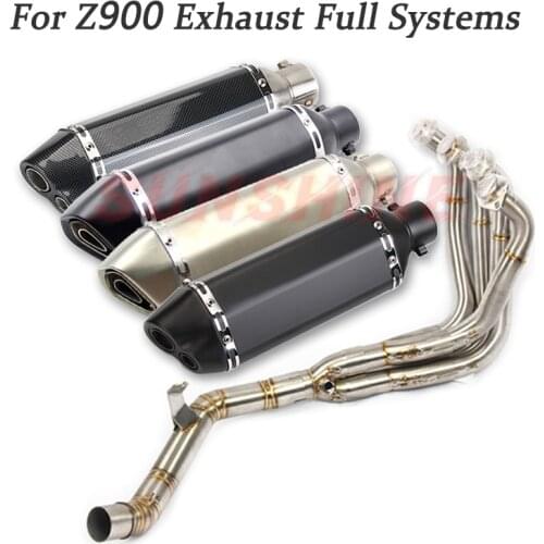 For Kawasaki Z900 Exhaust Full Systems Motorcross Muffler Front Pipe Escape Moto Modified Stainless Steel Motorbike Tube Link