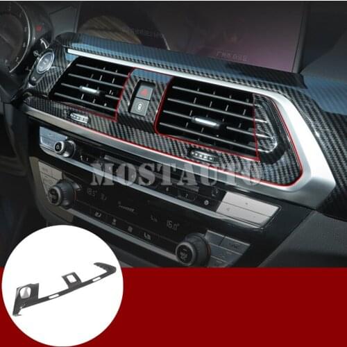 For BMW X3 G01 X4 G02 Carbon Fiber Style Console Air Vent Outlet Cover 2018-2020 1pcs Car Accessories Interior Car Decor