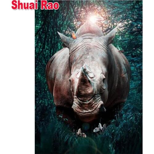 Full Squar Diamond Painting mosaic Bull Skull Bird Diamond embroidery 5d Tiger Lion Animals pictures ChildrenS Room Bedside Aer